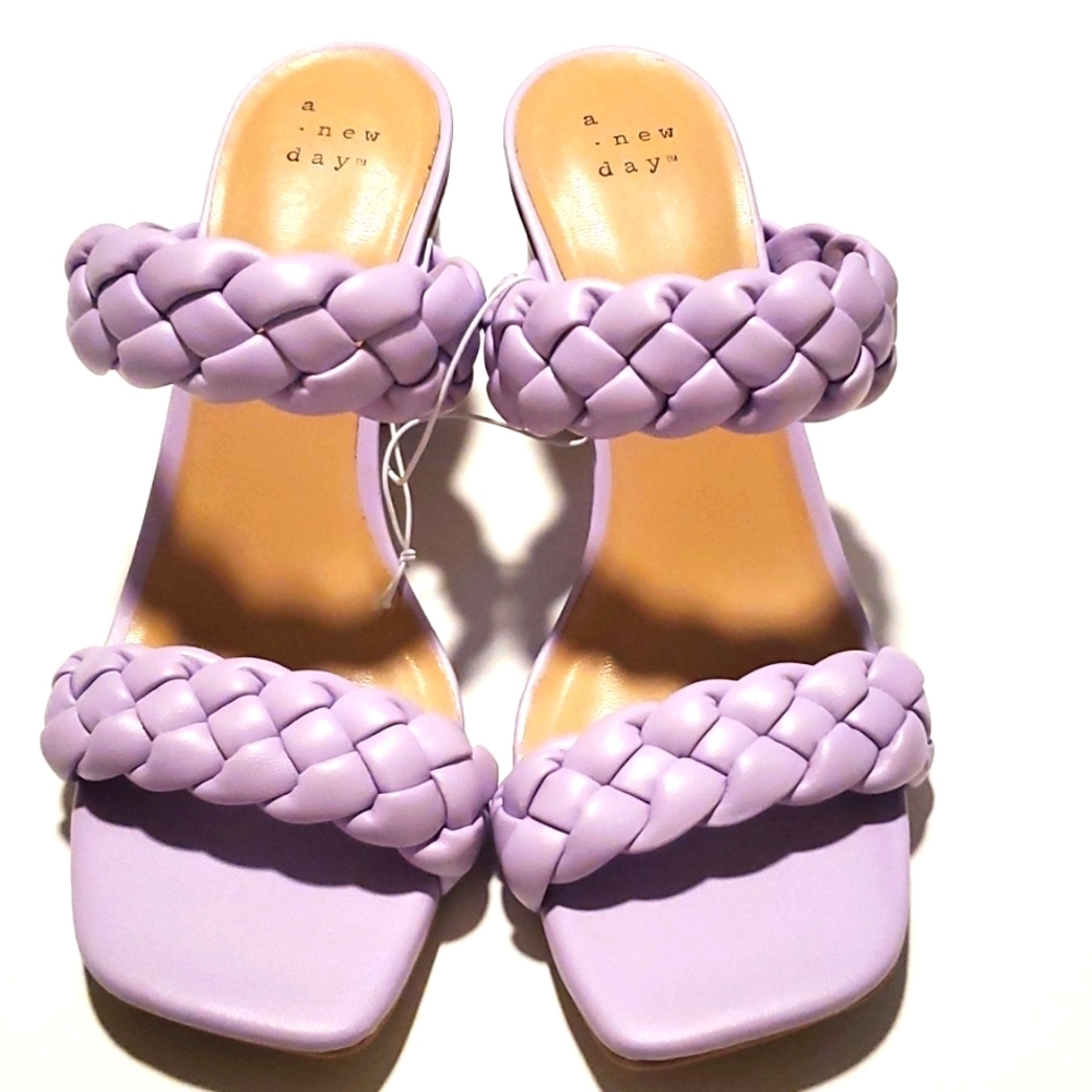 a new day- Basil Mule Heels Slip on Sandal.